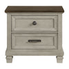 Farmington - 2 Drawer Nightstand With USB - Medium Brown / Washed Stone