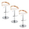 Grotto - Adjustable Barstool - Chrome Metal, Zebra Wood