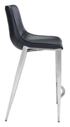 Magnus Counter Stool (Set of 2) Black & Silver — Set of 2
