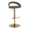 Grotto - Upholstered Adjustable Barstool - Gold Metal Base