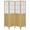 Edwards - 4-Panel Room Divider Folding Shoji Screen - Natural