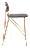 Georges Counter Stool Gray & Gold — Set of 2