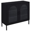 Jess - 2-Door Arched Fluted Glass Accent Cabinet - Black