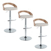Grotto - Adjustable Barstool - Chrome Metal, Whitewashed Wood