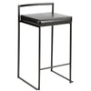 Fuji - Stackable Counter Stool With Cushion - Black Metal