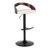 Grotto - Adjustable Barstool - Black Metal, Mahogany Wood