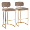 Demi - Fixed-Height Barstool (Set of 2) - Gold Metal Base