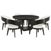 Leandro - 7 Piece Round Dining Table Set - Burnished Black