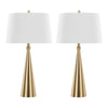 Cone - 30" Table Lamp (Set of 2) - Gold And White Linen