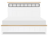 Horizons - Complete Panel Bed - Pure White / Natural Oak