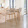 Desi Counter Stool Beige & Gold — Set of 2