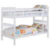 Chapman Wood Twin Over Twin Bunk Bed with Mattress White — product view 1
