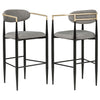 Tina Fabric Upholstered Bar Chair Grey (Set of 2) — product view 1