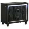 Lorient 2-drawer LED Nightstand with USB Black — product view 1