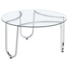 Beller Round Tempered Glass Top Cocktail Coffee Table Chrome — product view 1