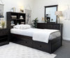 Dock48 Twin Bookcase Platform Bed — Weathered Espresso