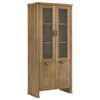 Adina 77-inch Tall Display Cabinet Distressed Light Brown — product view 1