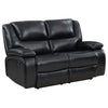 Camila Upholstered Motion Reclining Loveseat Black — product view 1