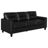 Scotland Faux Leather Upholstered Track Arm Sofa Black — product view 1