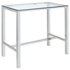 Tolbert Rectangular 47-inch Glass Top Pub Bar Table Chrome — product view 1