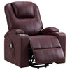 Armstrong Upholstered Power Lift Massage Recliner Wine — product view 1