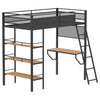 Campus 3-shelf Metal Twin Workstation Loft Bed Matte Black — product view 1