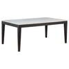Averill 72-inch Rectangular White Marble Top Dining Table Coffee Bean — product view 1