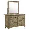 Hazlewood 6-drawer Bedroom Dresser with Mirror Vineyard Oak — product view 1