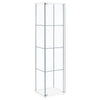 Bellatrix 3-shelf Clear Glass Curio Cabinet White — product view 1