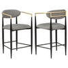 Tina Fabric Upholstered Counter Chair Grey (Set of 2) — product view 1