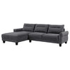 Caspian Upholstered Curved Arm Chaise Sectional Sofa Grey — product view 1