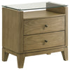 Granada 2-drawer Glass Top Nightstand Natural Pine — product view 1