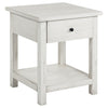 Payne 1-drawer Wood End Table with Shelf Distressed White — product view 1