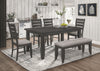 Dalila 6-piece Rectangular Dining Table Set Dark Grey — product view 1