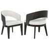 Leandro Upholstered Dining Arm Chair Cream (Set of 2) — product view 1