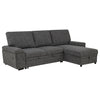 Demko Sleeper Sectional Sofa with Speaker and Storage Chaise Granite — product view 1