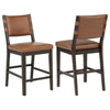 Tegan Faux Leather Upholstered Counter Height Chair Cognac (Set of 2) — product view 1