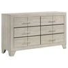 Trenton 6-drawer Bedroom Dresser Rustic Cream — product view 1