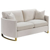 Corliss Upholstered Curved Track Arm Loveseat Beige — product view 1