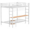 Bettoni Metal Full Over Twin Workstation Bunk Bed Matte White — product view 1