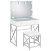 Eliza Vanity Set with Lighting & Stool White and Chrome — product view 1