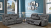 Conrad 2-piece Upholstered Padded Arm Motion Sofa Set Grey — product view 1