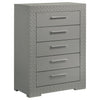 Ives 5-drawer Bedroom Chest of Drawers Grey High Gloss — product view 1