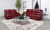 Camila 2-piece Upholstered Reclining Sofa Set Red — product view 1