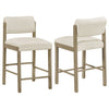 Kehoe Upholstered Counter Height Chair Cream and Natural Oak (Set of 2) — product view 1