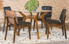 Paxton 5-piece Round Glass Top Dining Table Set Brown — product view 1