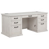 Altidore 68-inch 7-drawer Executive Home Office Desk Distressed White — product view 1