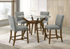 Paxton 5-piece Round Glass Top Counter Height Dining Set Grey — product view 1