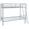 Carson Metal Twin Over Twin Bunk Bed Glossy Silver — product view 1
