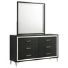 Lucia 6-drawer Dresser and Mirror Black — product view 1
